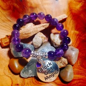 Black girl magic Amethyst bracelet